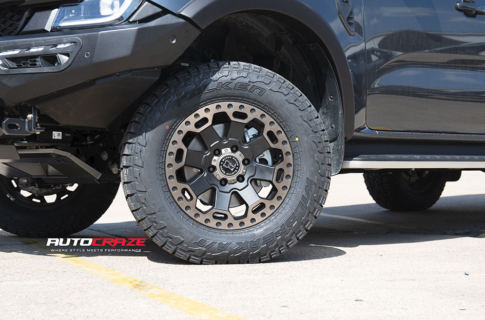 FORD RANGER NEXT GEN BLACK RHINO WARLORD MATTE BLACK WITH MACHINED DARK