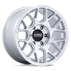 Kmc Hatchet Km730 17x8.5 5x127 Gloss Silver Machined Face