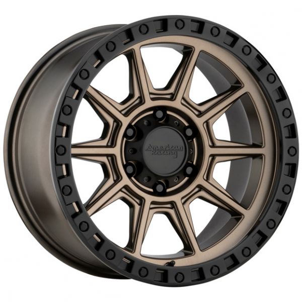 AMERICAN RACING AR202 17x9 6x139.7 MATTE BRONZE BLACK LIP | Autocraze ...