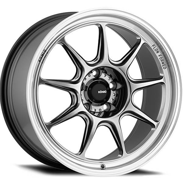 Konig Countergram 15x7.5 4x100 Hyper Chrome Machined Lip Wheel & Tyre ...