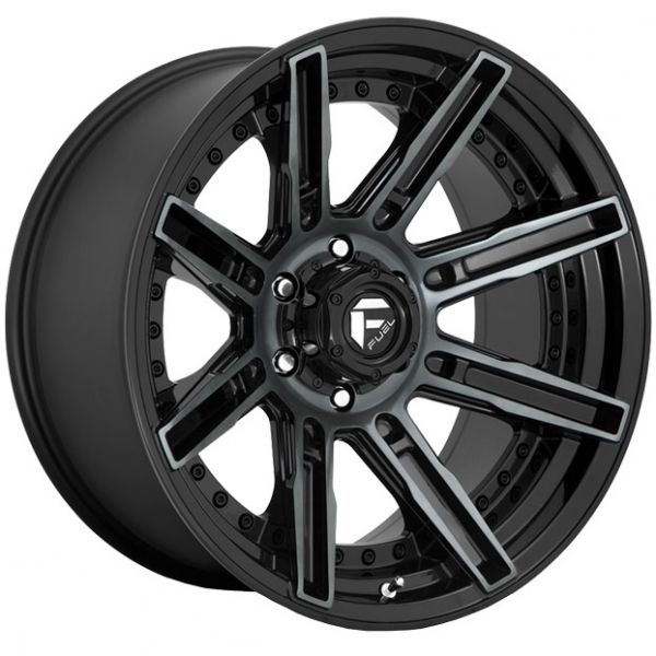 FUEL ROGUE 20x9 5x139.7 GLOSS MACHINED DOUBLE DARK TINT WHEEL & TYRE ...