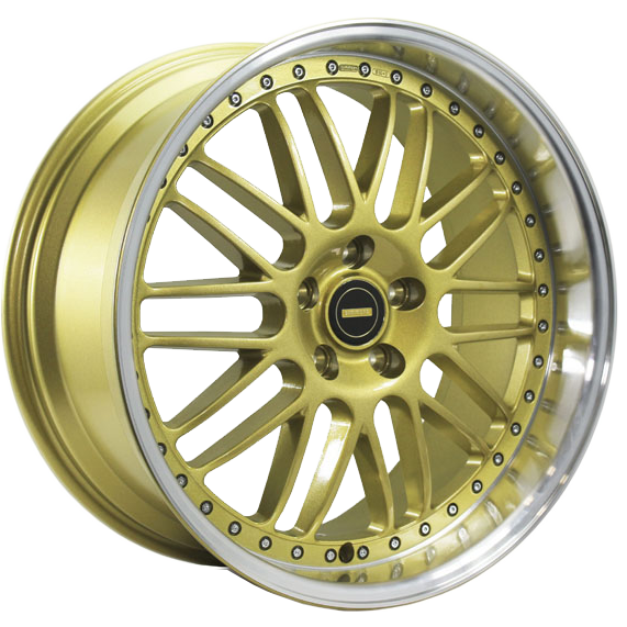 SIMMONS OM 20X8.5 5X108 GOLD POLISH LIP | Autocraze 1800 099 634