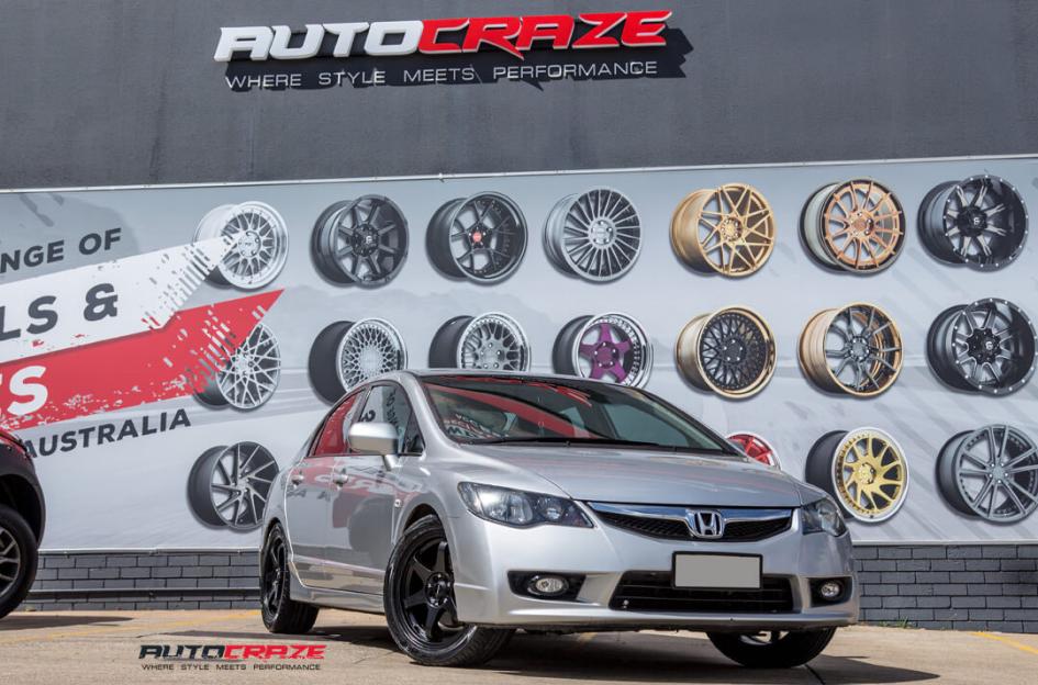 HONDA CIVIC 5 STUD KATANA SATIN BLACK