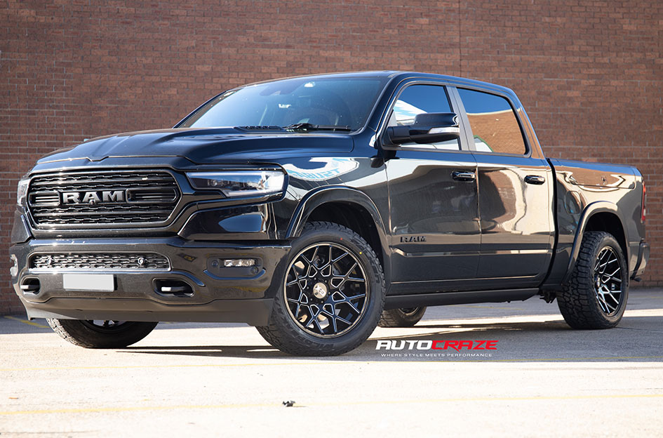 DODGE RAM KMC CHOPSTIX GLOSS BLACK MILLED