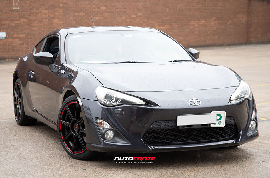 TOYOTA 86 MOTEGI MR142 SATIN BLACK WITH RED STRIPE