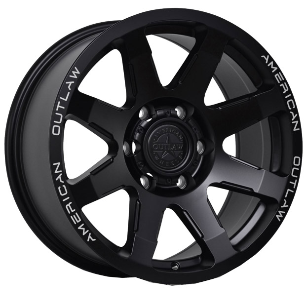 AMERICAN OUTLAW LEGACY 18X9 6X139.7 SATIN BLACK WHEEL & TYRE PACKAGE ...