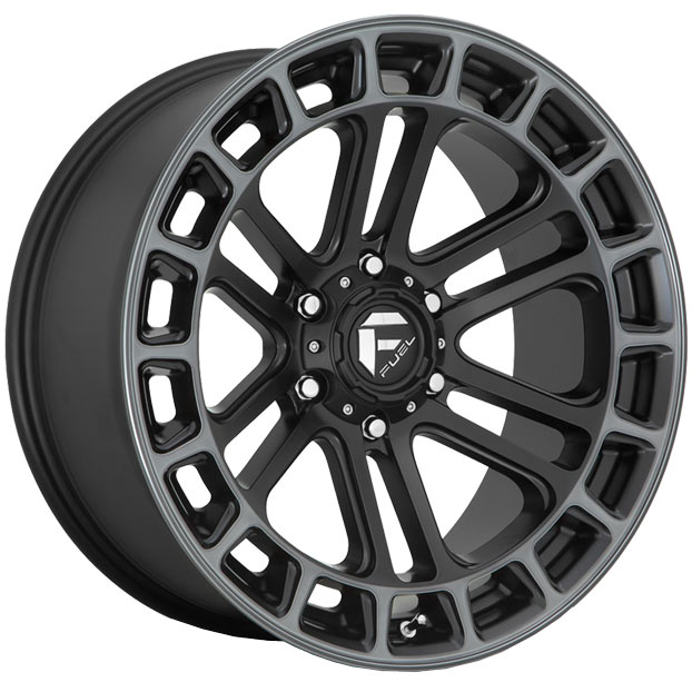 FUEL HEATER 18x9 6x139.7 MATTE BLACK DOUBLE DARK TINT MACHINED WHEEL ...