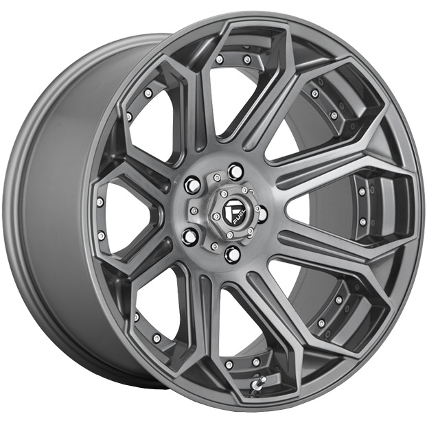 FUEL SIEGE 18x9 6x139.7 BRUSHED GUN METAL TINTED CLEAR WHEEL & TYRE ...