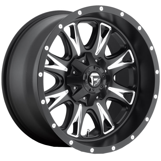 FUEL THROTTLE 18X9 6X139.7 MATTE BLACK MILLED ACCENTS | Autocraze 1800 ...