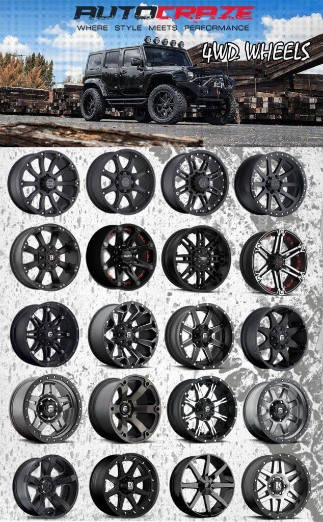 Black 4WD Rims | Discounted Tough Quality Black 4x4 Wheels | Autocraze ...