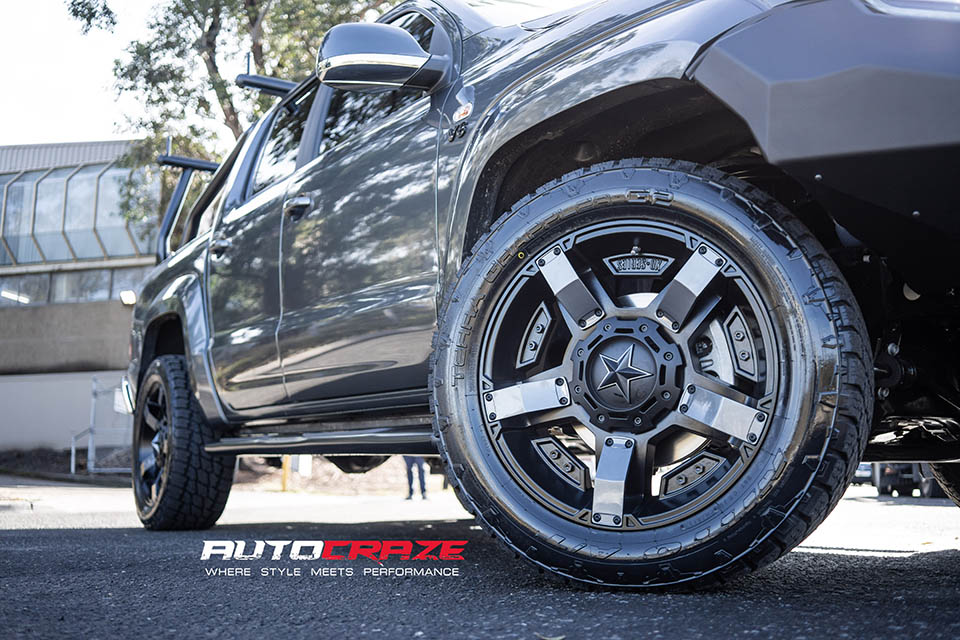 Volkswagen Amarok Front Fitment shot KMC Rockstar 2 Rims Online Nitto Terra Grappler Tyres