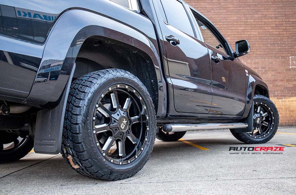 Volkswagen Amarok KMC XD Mammoth Wheels Nitto Tyres Rear Fitment Close Up Shot Gallery July 2018