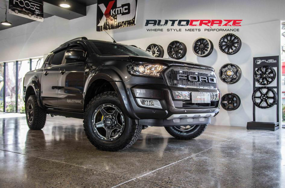 Rampage Ford Ranger Grid GD04 Graphite Milled Accents 4x4 Felgen BF Goodrich K02 Reifen vorne