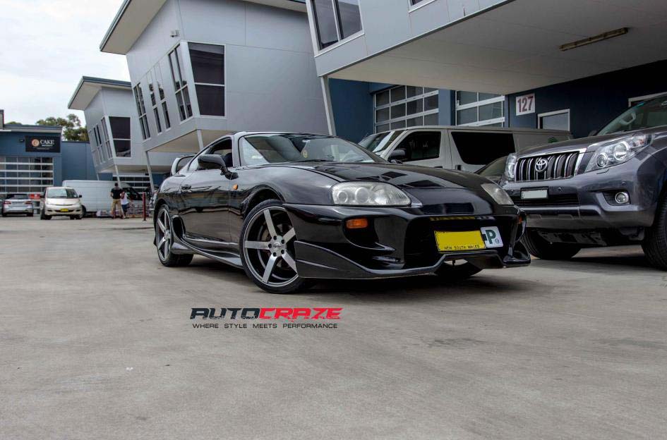 toyota supra with ssw stella 2 wheels front wide angle shot february 2018