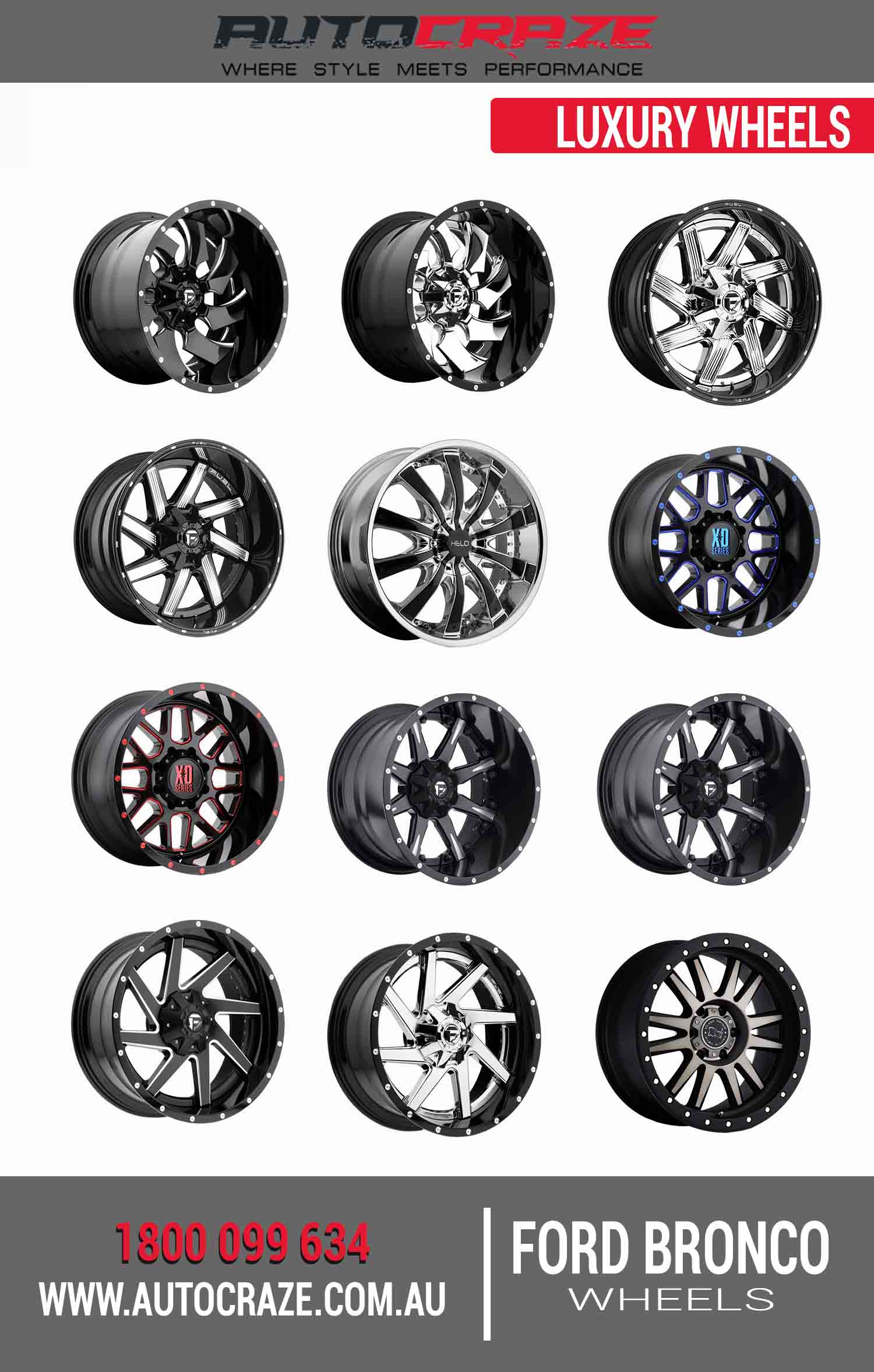 Ford Bronco Wheels || Ford Bronco Rims & Tyres for Sale Australia | Autocraze 1800 099 634